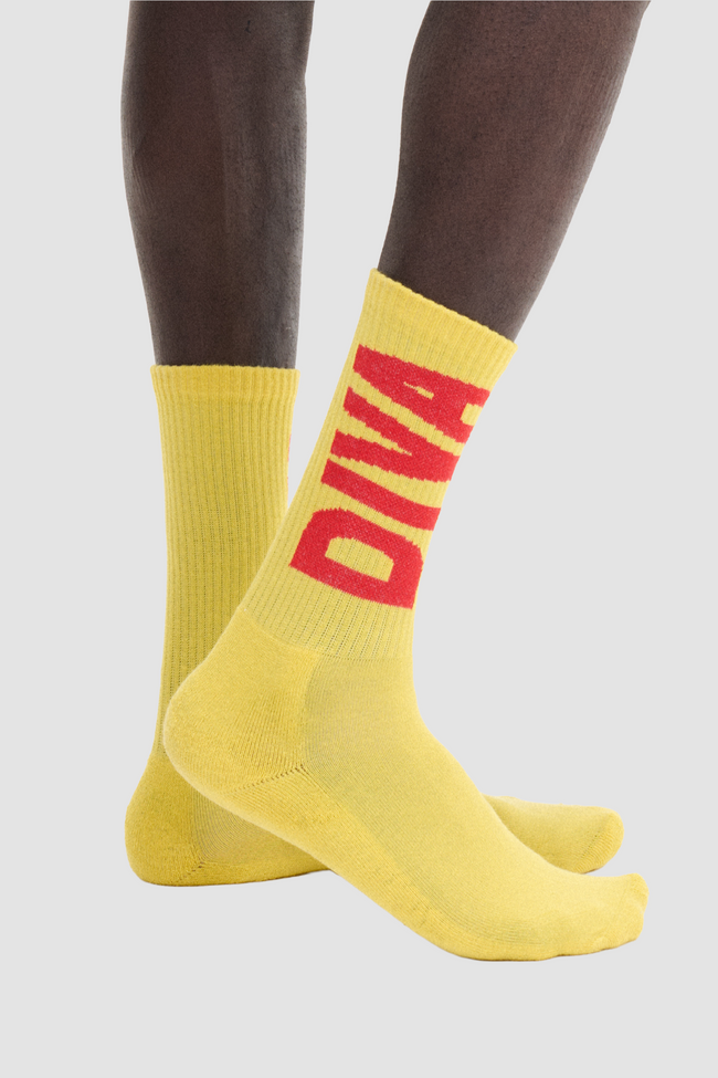 Carne Bollente Diva Down Below Socks - Yellow