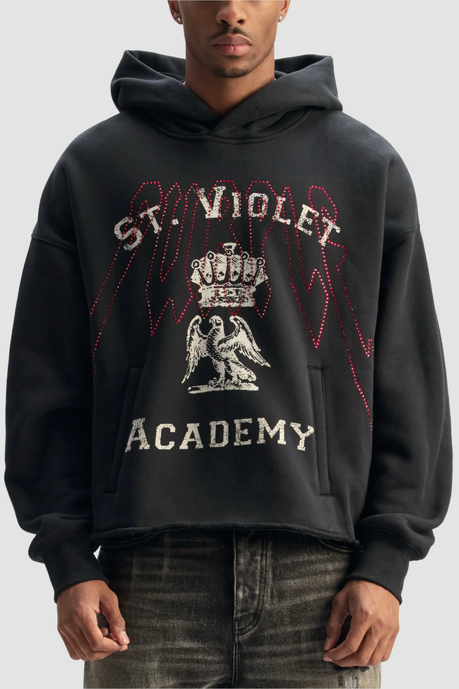 Purple Brand M4104-HWBH St Violet Crystal Hoodie - Black