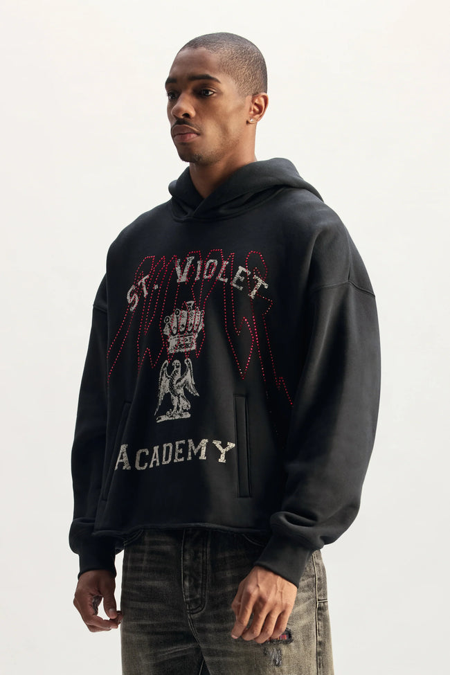 Purple Brand M4104-HWBH St Violet Crystal Hoodie - Black