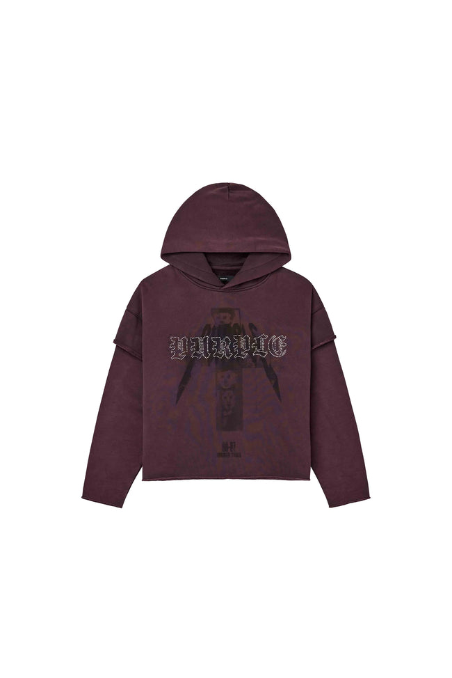Purple Brand M4222-HRCH Iron Gospel Nailheads Hoodie - Brown