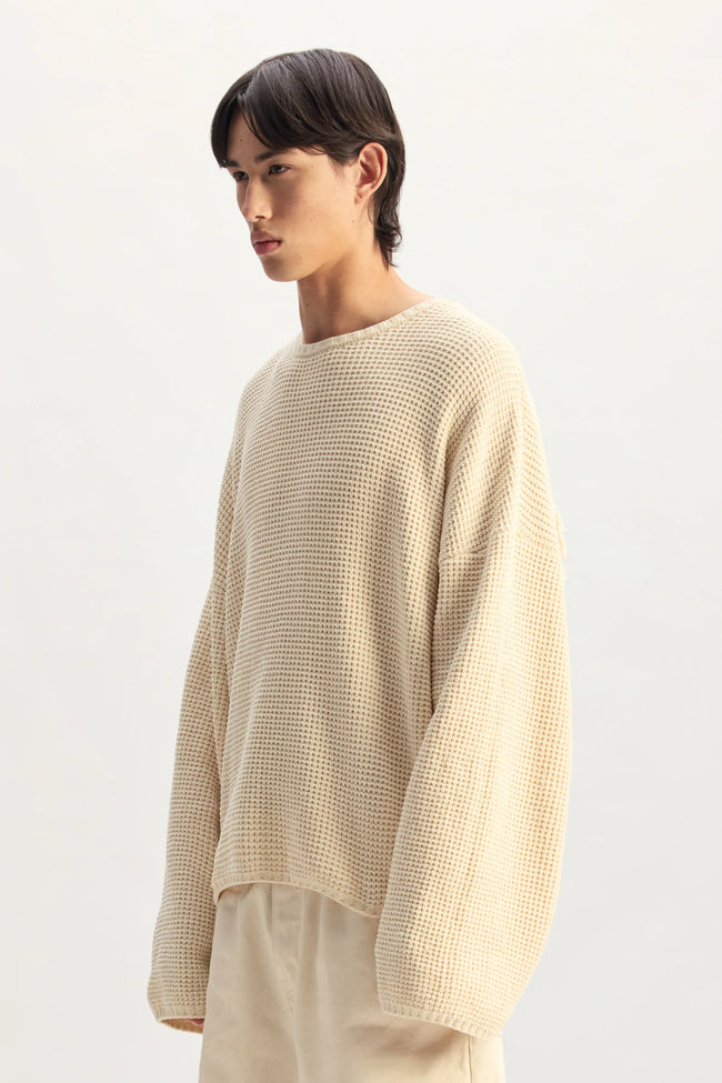 Purple Brand M7091-FKBW Oversized Crewneck - Off White
