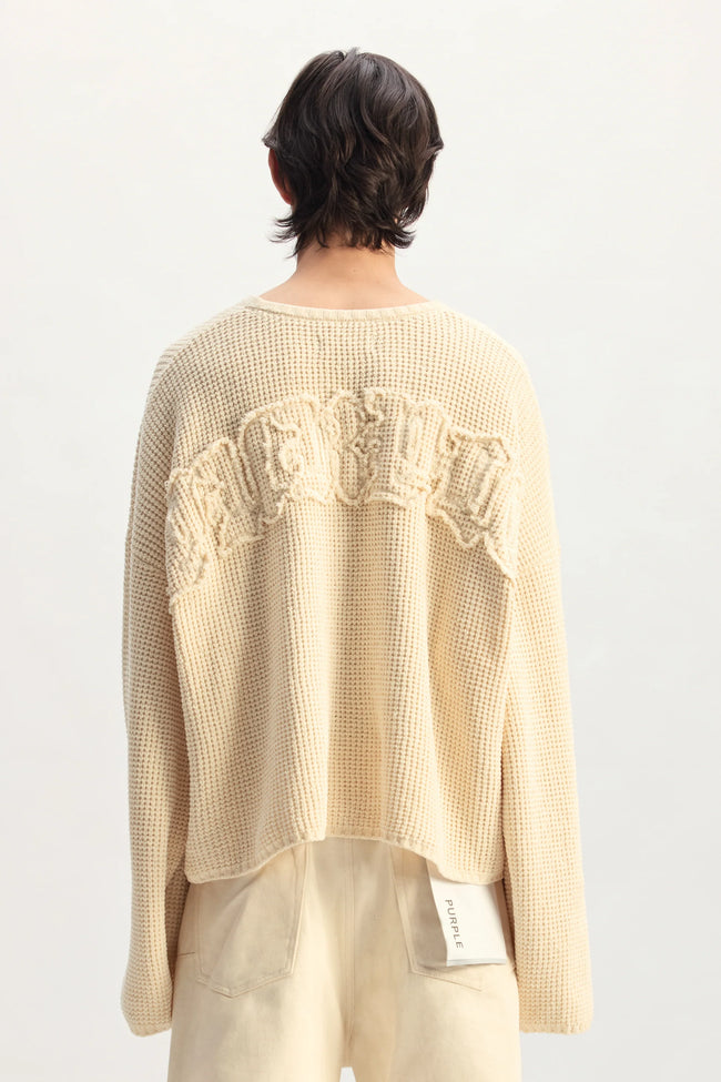 Purple Brand M7091-FKBW Oversized Crewneck - Off White