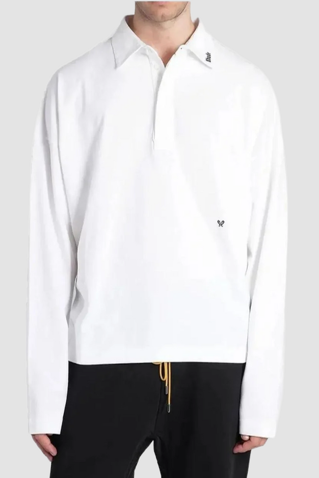 Rhude Fontaine LS Jersey Polo- White