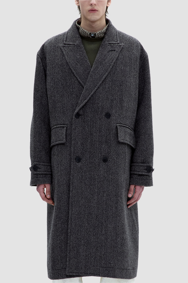 Coor Classy Herringbone Coat - Brown