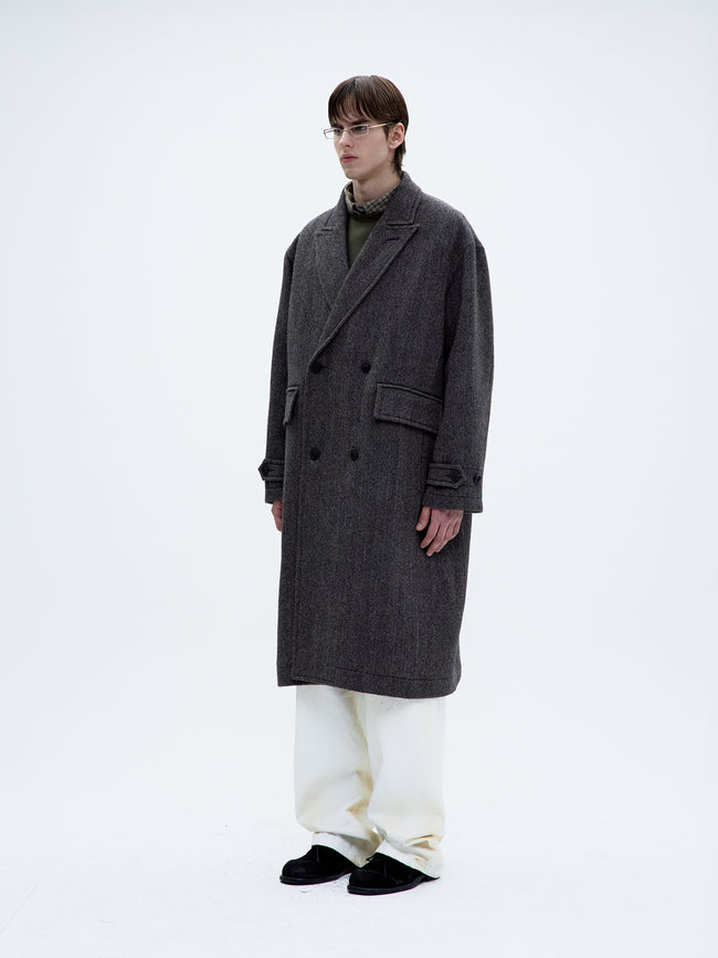 Coor Classy Herringbone Coat - Brown