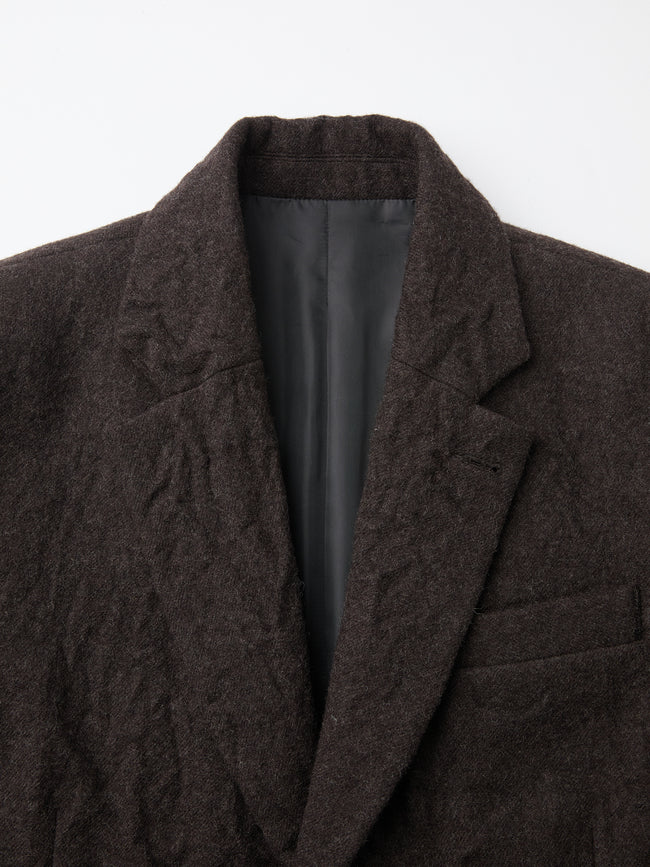 Coor Crease Washed Wool Coat - Brown