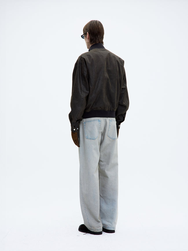 Coor Washed Soft Feel Bomber Jacket - Brown