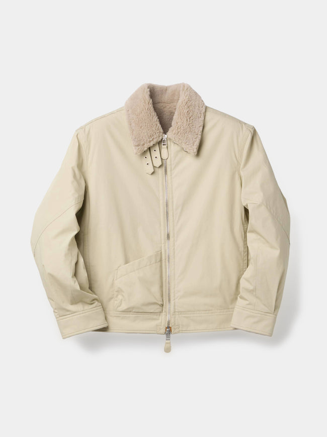 Coor Faux Fur Lined Cotton Flight Jacket - Natural