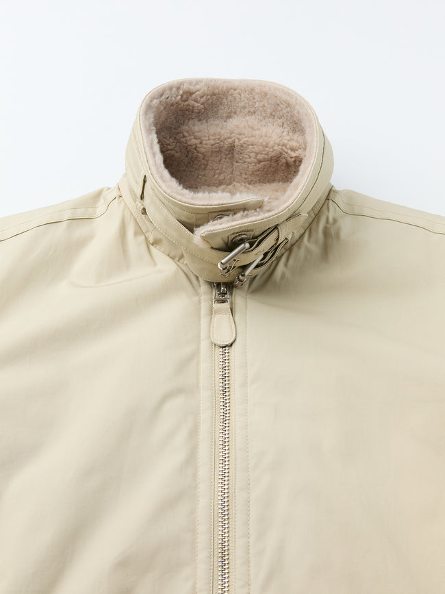Coor Faux Fur Lined Cotton Flight Jacket - Natural