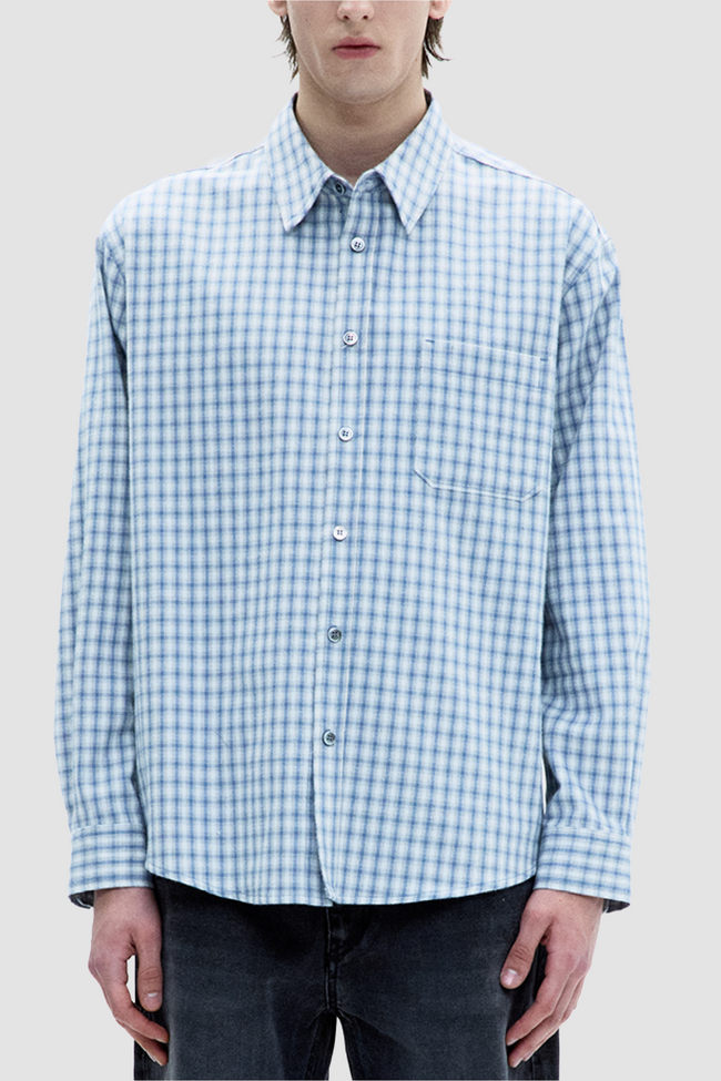 Coor Cotton Tartan Shirt - Blue