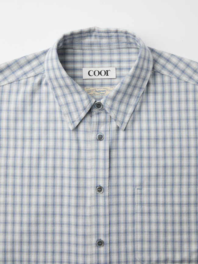 Coor Cotton Tartan Shirt - Blue