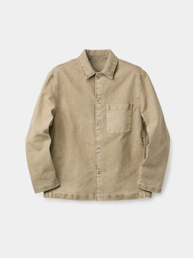 Coor  Garment Dyed Lumberjack Shirt - Beige