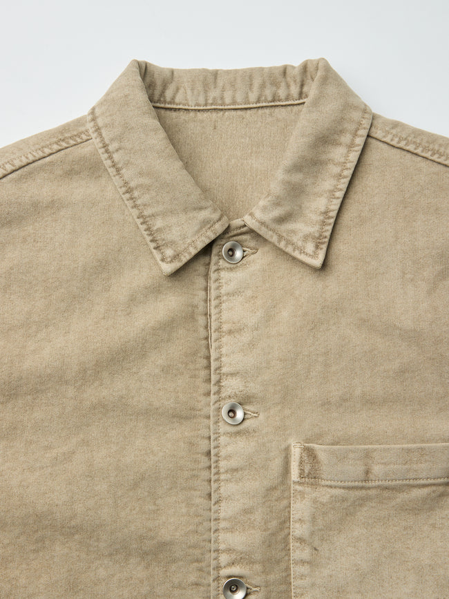 Coor  Garment Dyed Lumberjack Shirt - Beige
