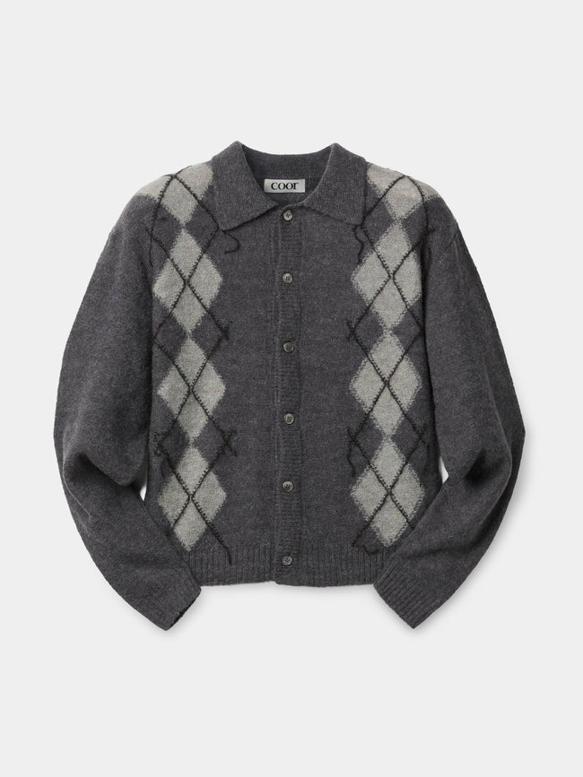 Coor Inside Out Argyle Sweater - Grey
