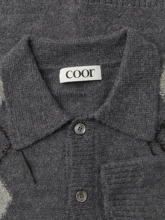 Coor Inside Out Argyle Sweater - Grey