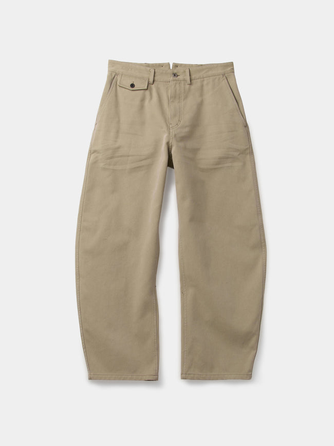 Coor Cinched Back Embossed Washed Curved Pants - Beige