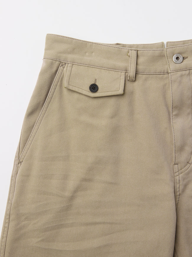 Coor Cinched Back Embossed Washed Curved Pants - Beige