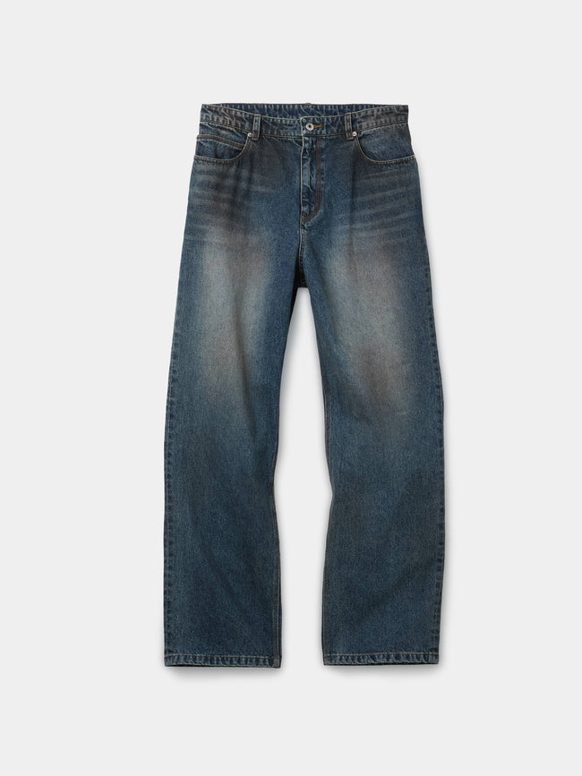 Coor Straight Cut Dirty Wash Jeans - Indigo