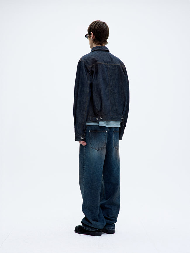 Coor Straight Cut Dirty Wash Jeans - Indigo