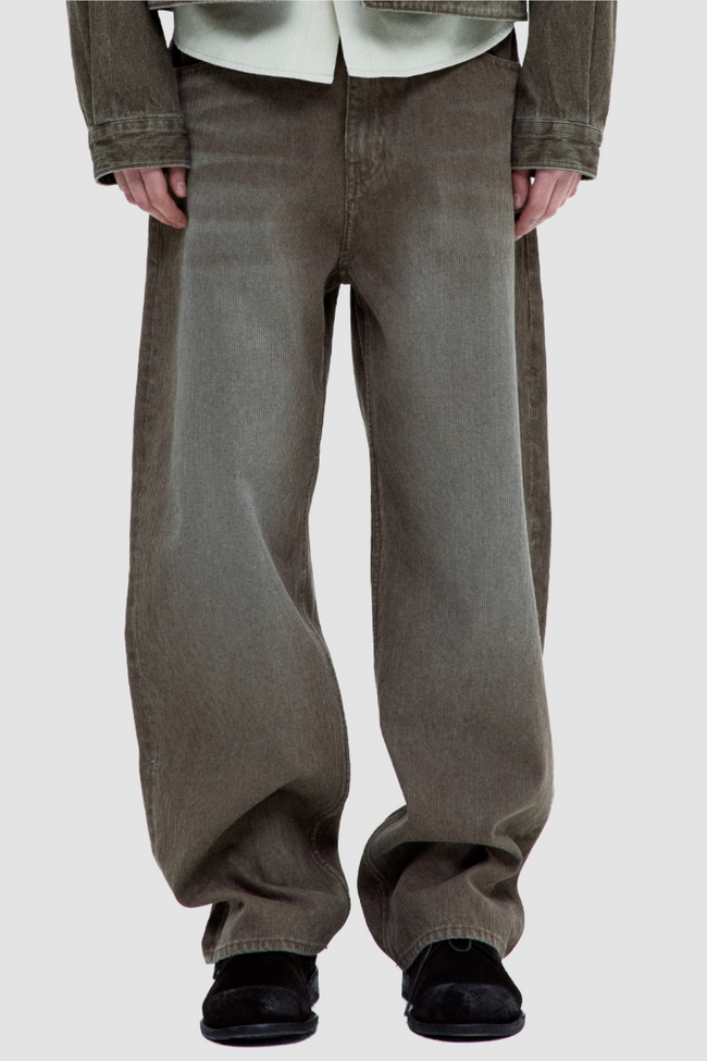 Coor Brushed Rib Textured Jeans - Beige