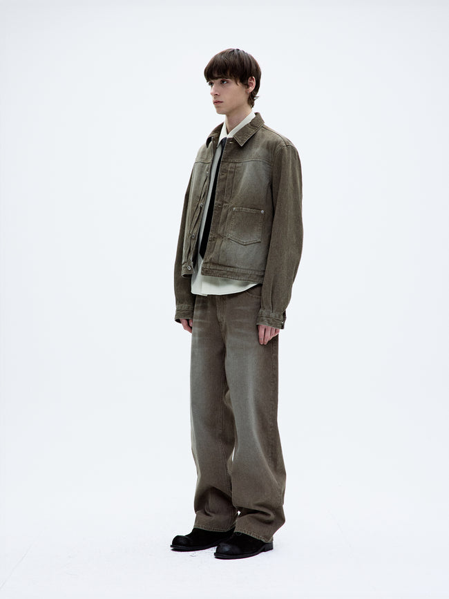 Coor Brushed Rib Textured Jeans - Beige