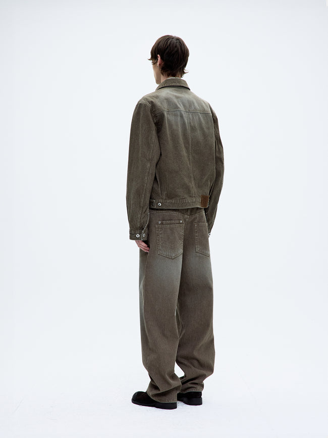 Coor Brushed Rib Textured Jeans - Beige