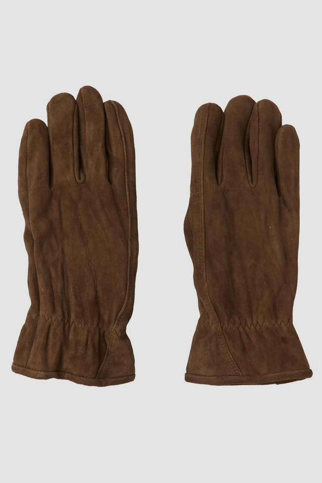 Coor Goatskin Pleated Gloves - Brown