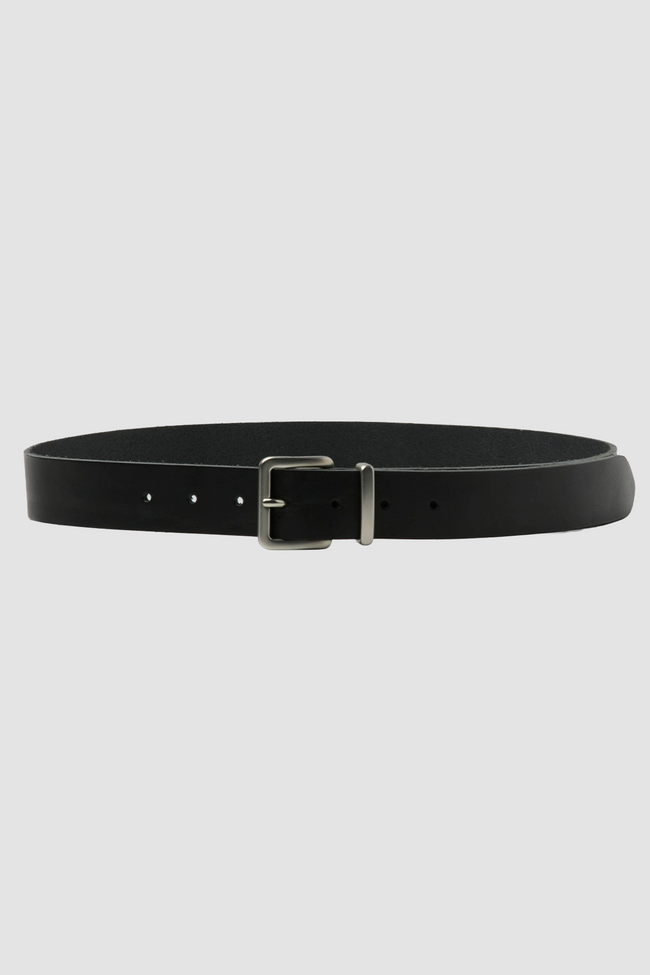 Coor Vintage Finish Leather Belt - Black