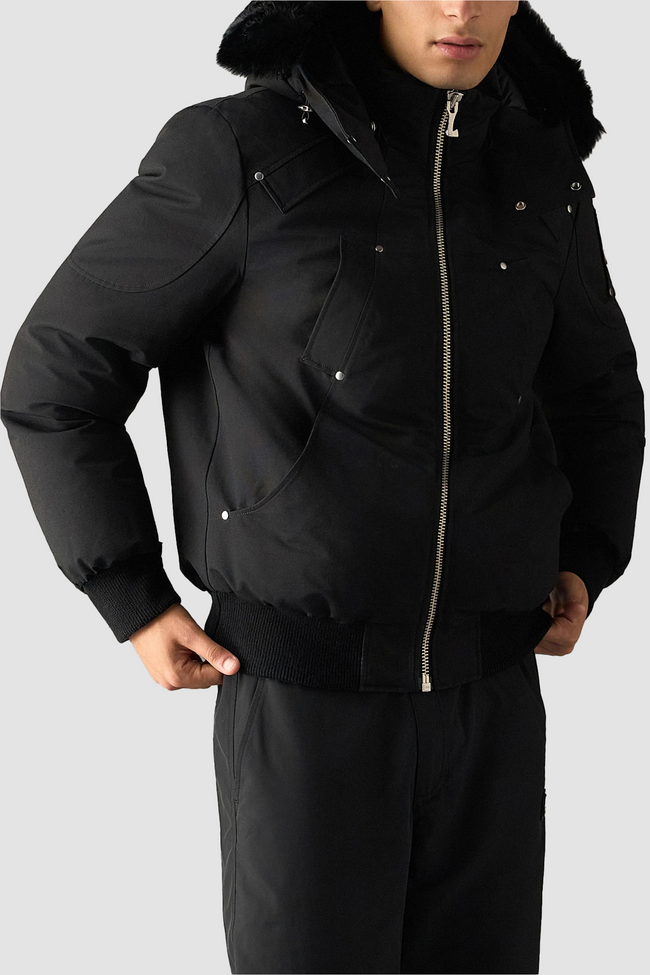 Moose Knuckles Mens Down Bomber Ballistic - Black/Black