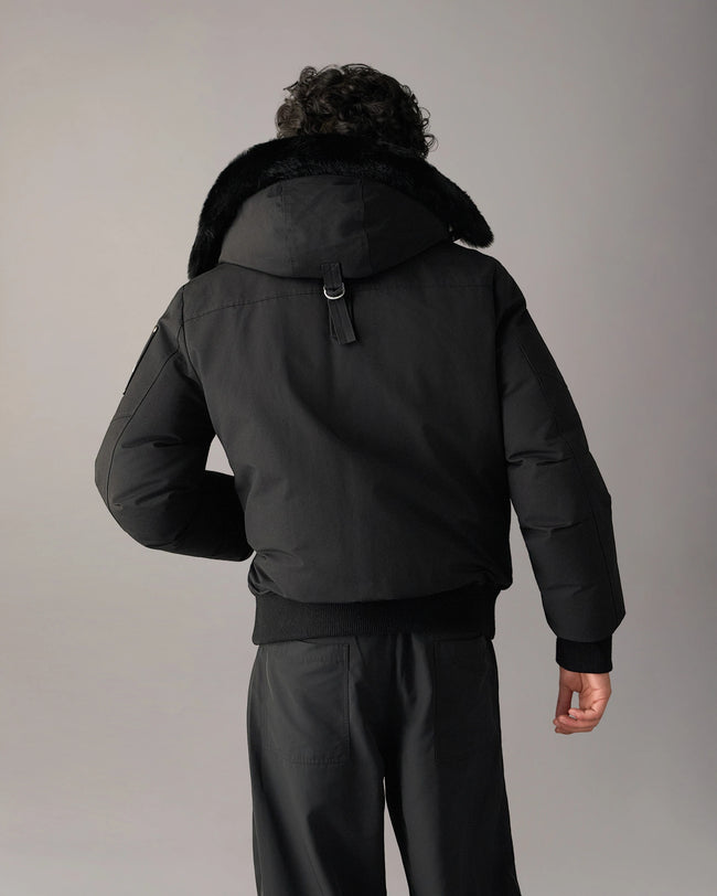 Moose Knuckles Mens Down Bomber Ballistic - Black/Black