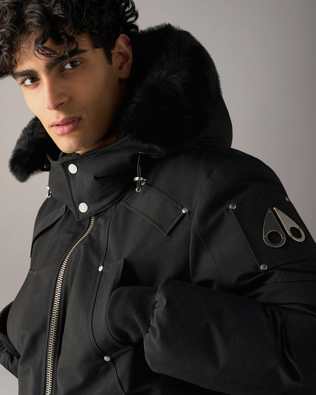 Moose Knuckles Mens Down Bomber Ballistic - Black/Black