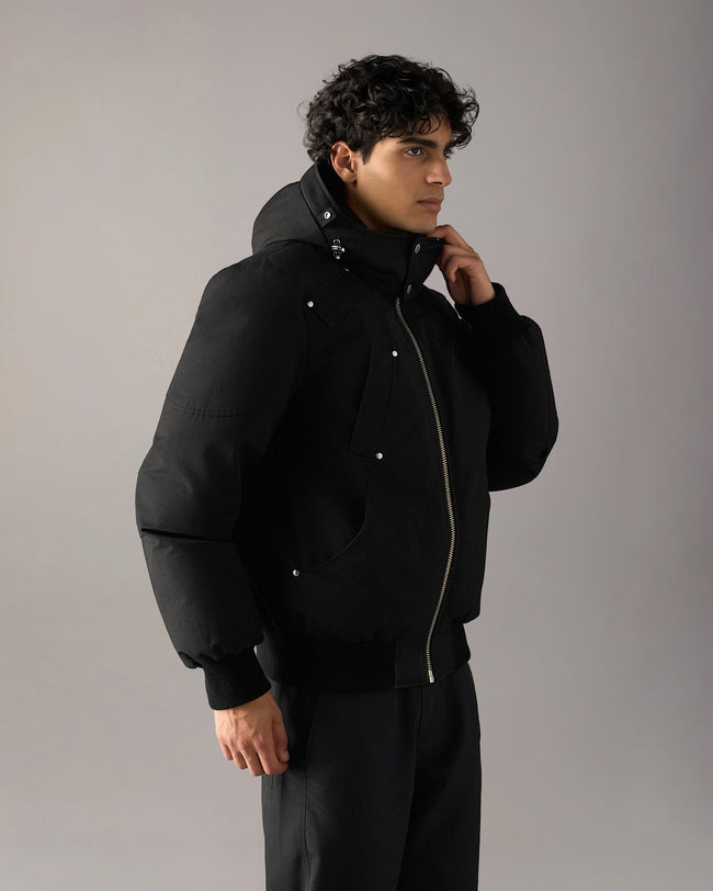 Moose Knuckles Mens Down Bomber Ballistic - Black/Black