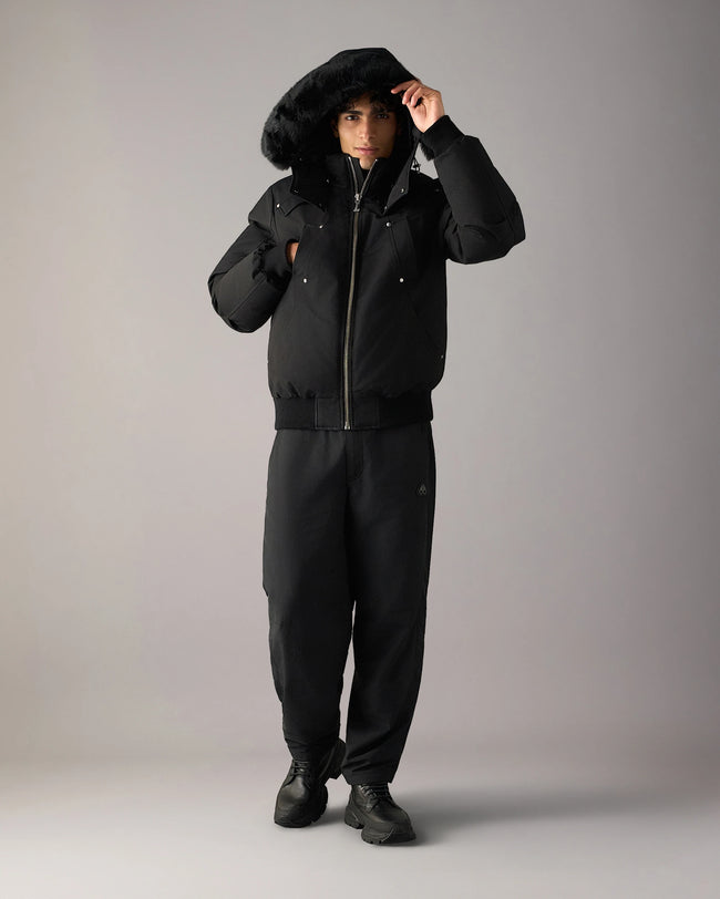 Moose Knuckles Mens Down Bomber Ballistic - Black/Black