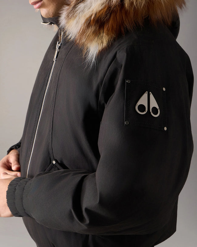 Moose Knuckles Mens Down Bomber f26 Pioneer - Black/Patchwork