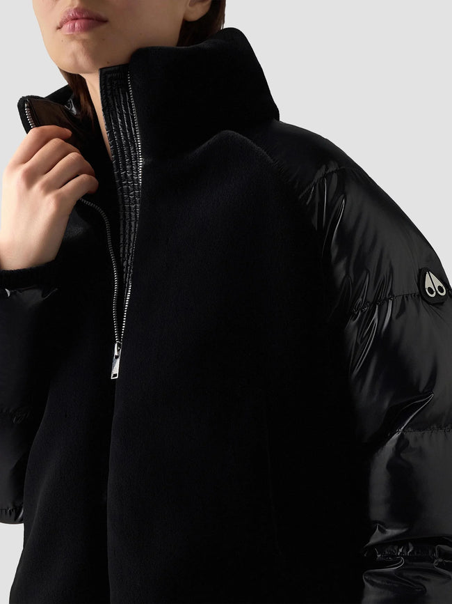 Moose Knuckles Womens Lite Bomber Queens Hybrid - Black
