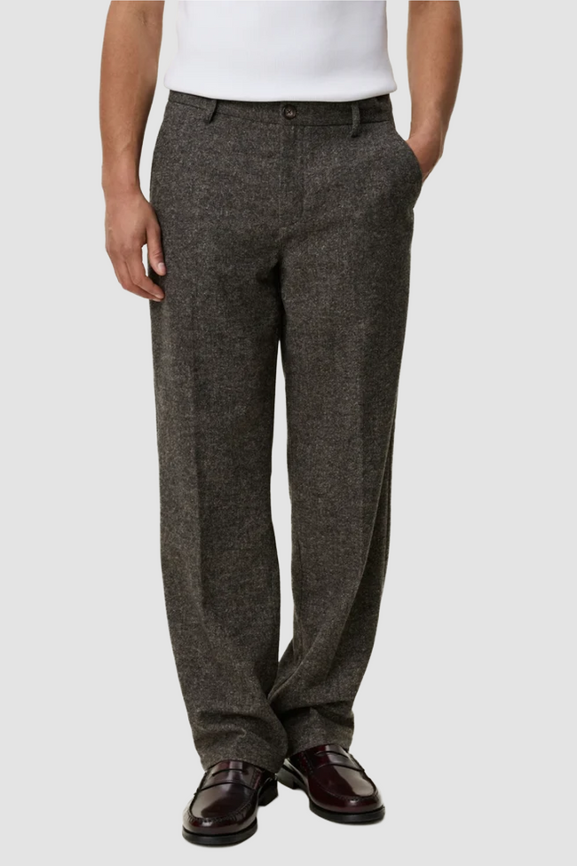 Les Deux Wool Melange Slack Pants - Grey