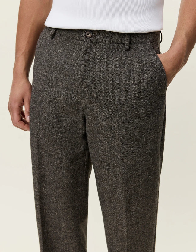 Les Deux Wool Melange Slack Pants - Grey