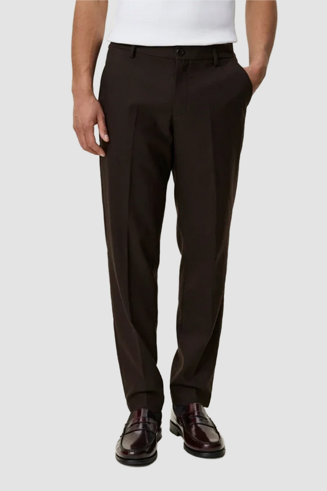 Les Deux Brushed Twill Reg Suit Pants - Brown