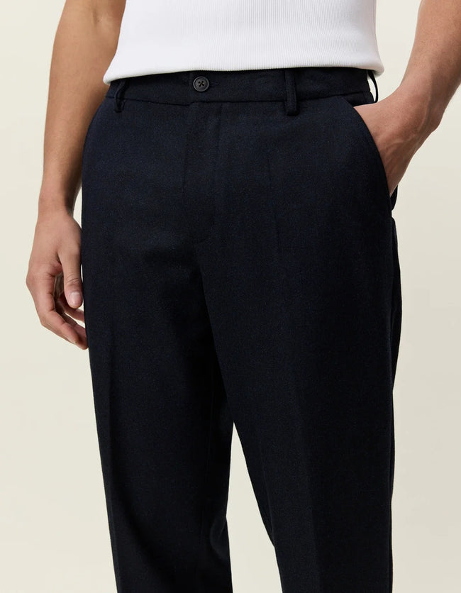 Les Deux Wool Reg Suit Pants - Navy