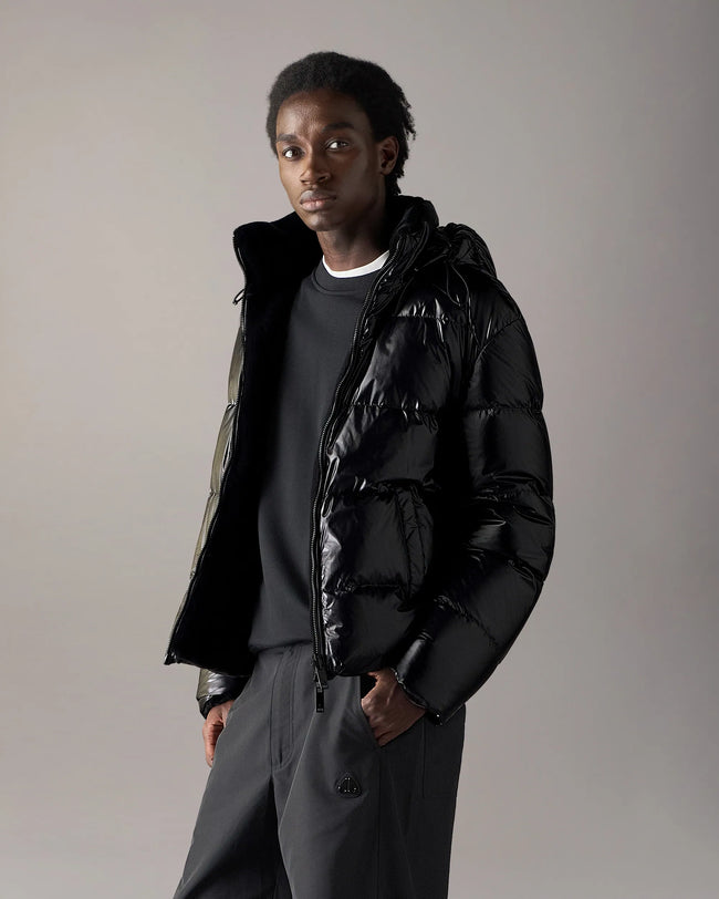 Moose Knuckles Mens Down Jacket f26 Kings Reversible - Black