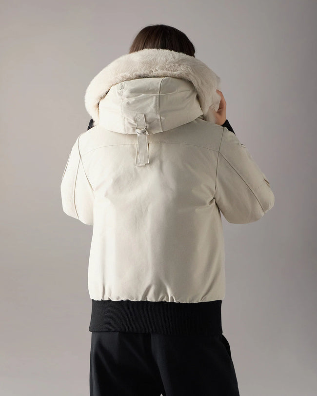 Moose Knuckles Womens Down Bomber f26 Debbie - Alabaster/Alabaster