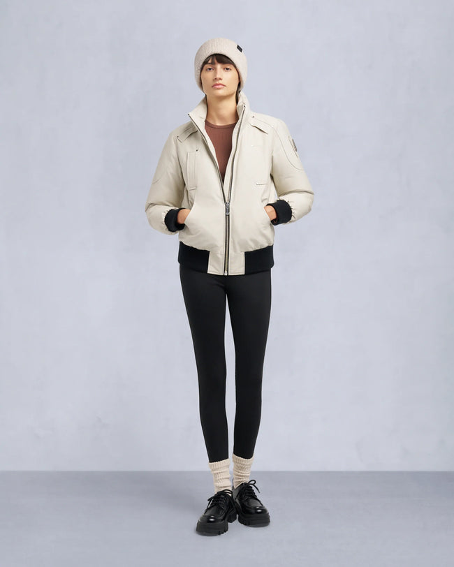 Moose Knuckles Womens Down Bomber f26 Debbie - Alabaster/Alabaster
