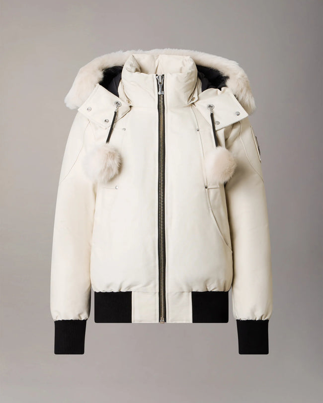 Moose Knuckles Womens Down Bomber f26 Debbie - Alabaster/Alabaster