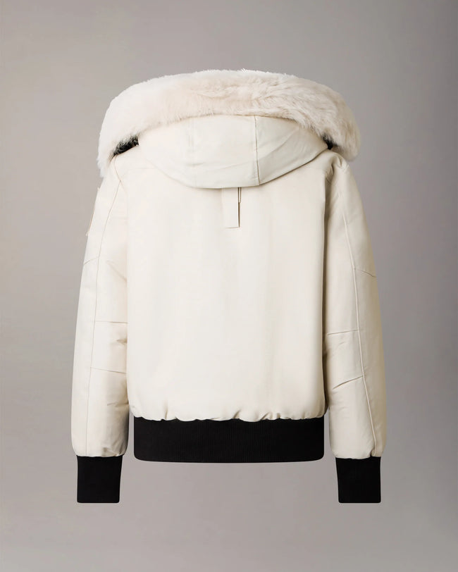 Moose Knuckles Womens Down Bomber f26 Debbie - Alabaster/Alabaster