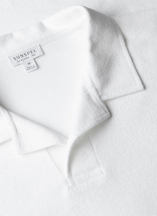 Sunspel Towelling Polo Shirt - White