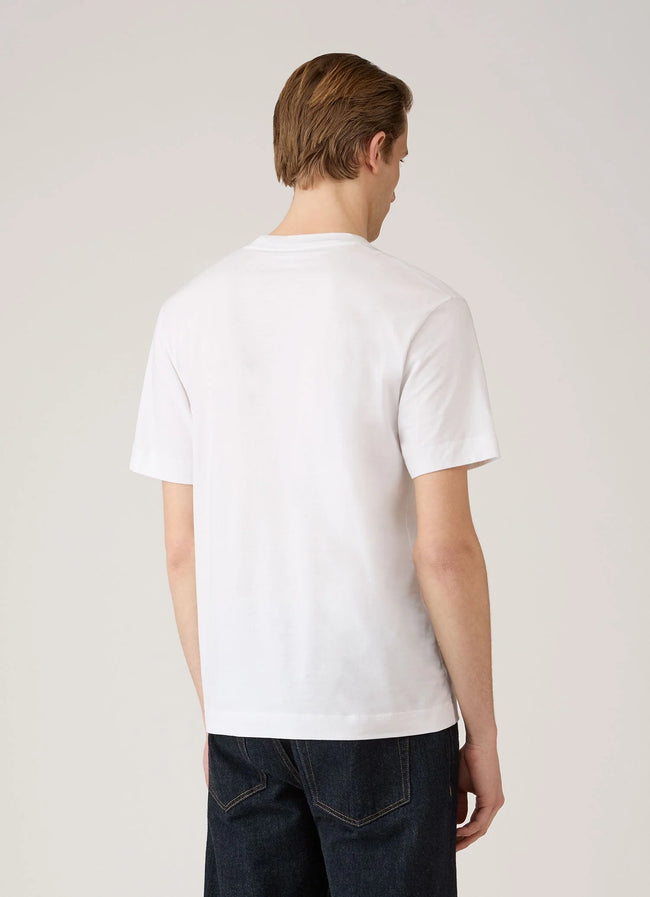 Sunspel Brushed Mock Neck Tee - White