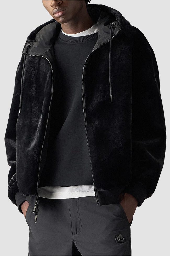 Moose Knuckles Mens f26 Roland Reversible Bunny Hoodie - Black
