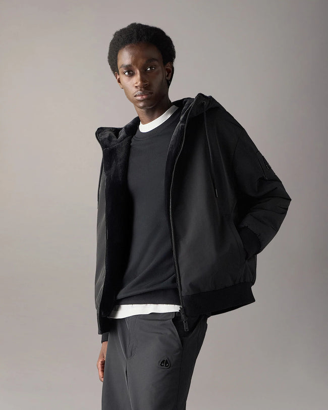 Moose Knuckles Mens f26 Roland Reversible Bunny Hoodie - Black