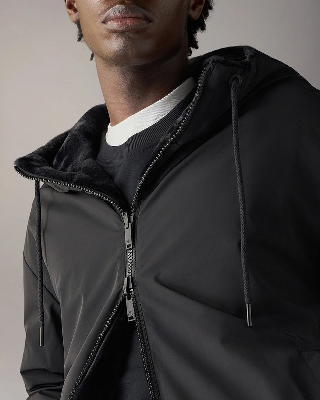 Moose Knuckles Mens f26 Roland Reversible Bunny Hoodie - Black