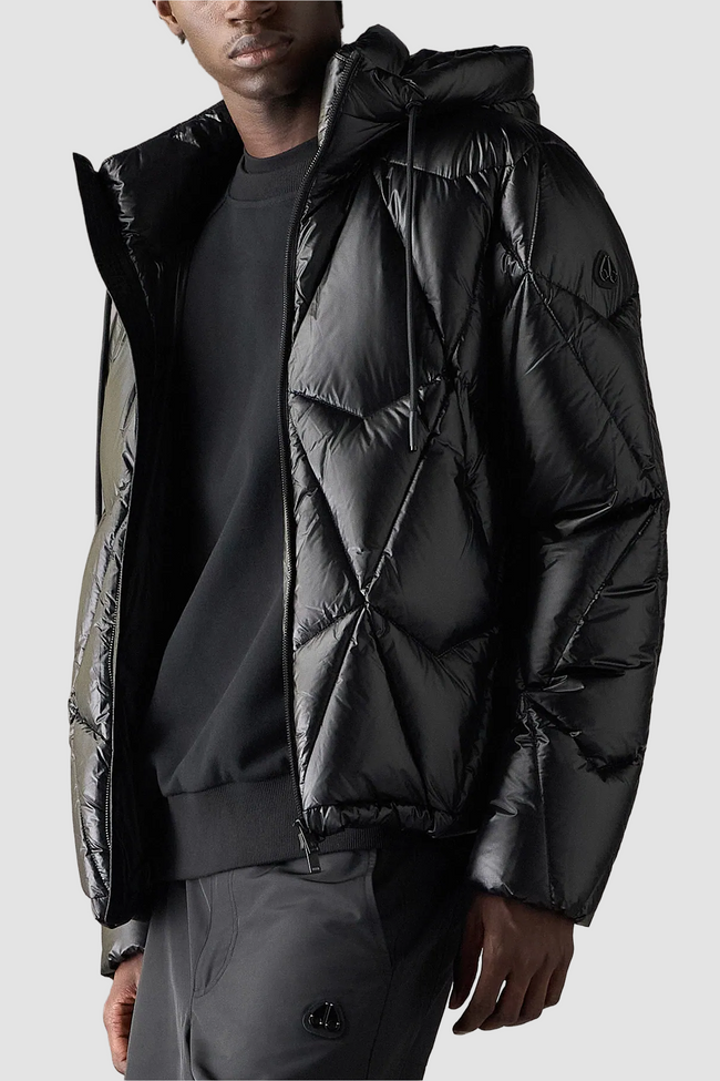Moose Knuckles Mens Down Bomber f26 Iceberg Quilt - Black